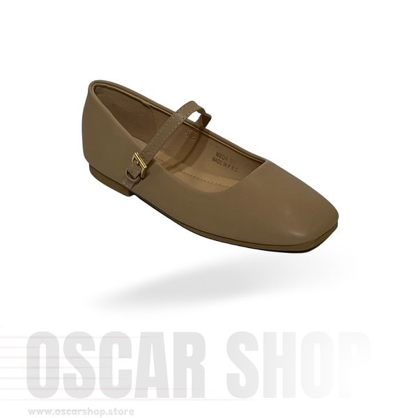 Ballerines vernies à bride fine et boucle dorée