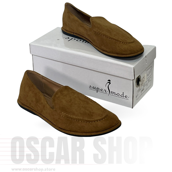 Mocassin femme à bout arrondi finition velours