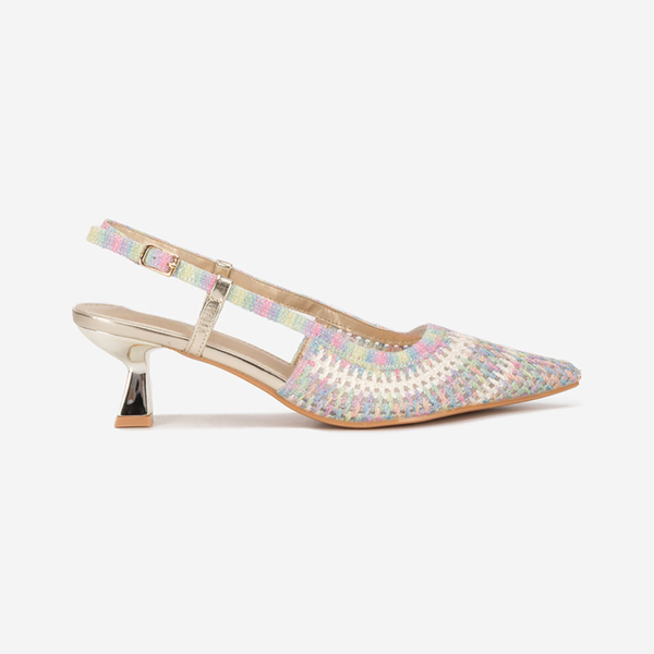 Escarpins slingback en maille