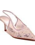 Escarpin Slingback Brodé à Bout Pointu