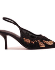 Escarpin Slingback Brodé à Bout Pointu