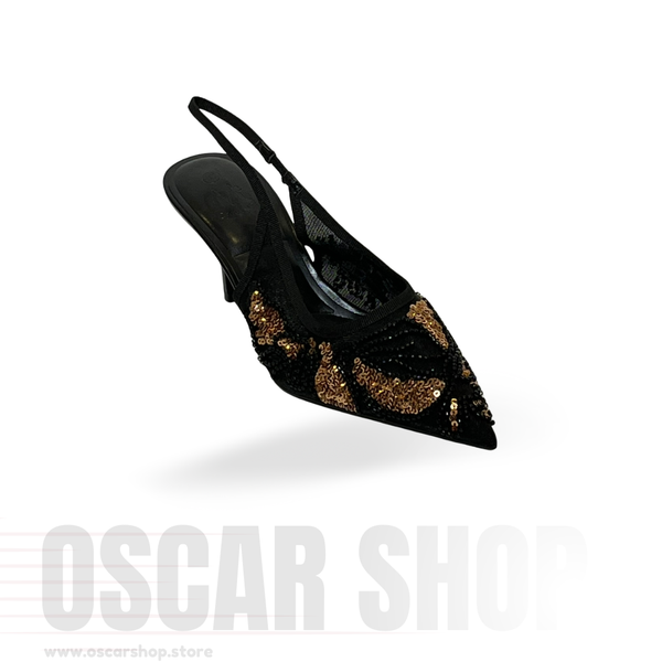 Escarpin Slingback Brodé à Bout Pointu