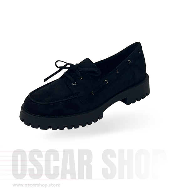 Mocassin compensé à semelle crantée