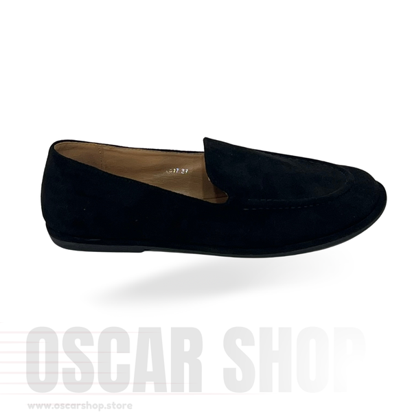 Mocassin femme à bout arrondi finition velours