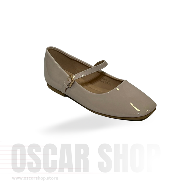 Ballerines vernies à bride fine et boucle dorée