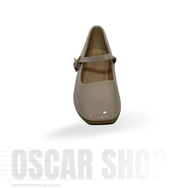 Ballerines vernies à bride fine et boucle dorée