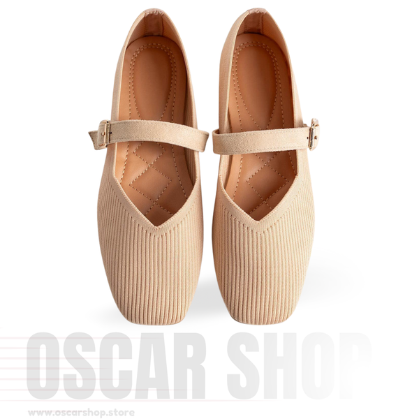 Ballerine tissée à bride