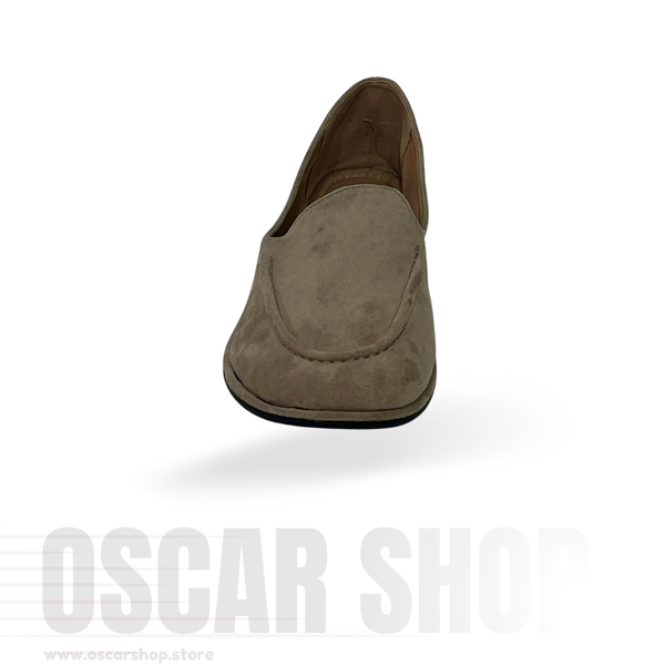 Mocassin femme à bout arrondi finition velours