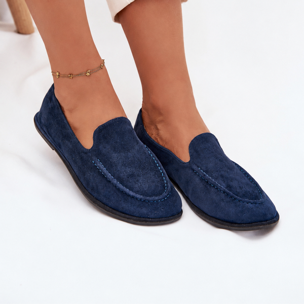 Mocassin femme à bout arrondi finition velours