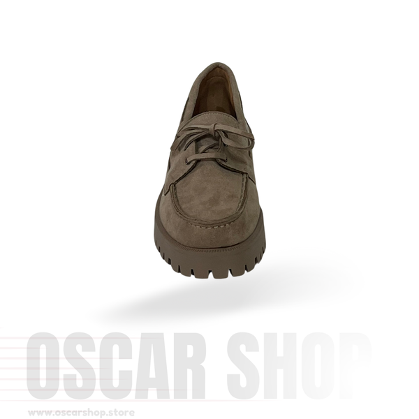 Mocassin compensé à semelle crantée