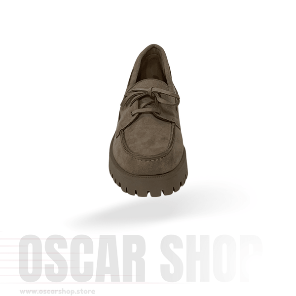 Mocassin compensé à semelle crantée