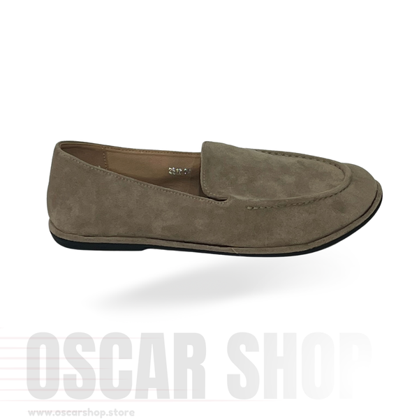 Mocassin femme à bout arrondi finition velours