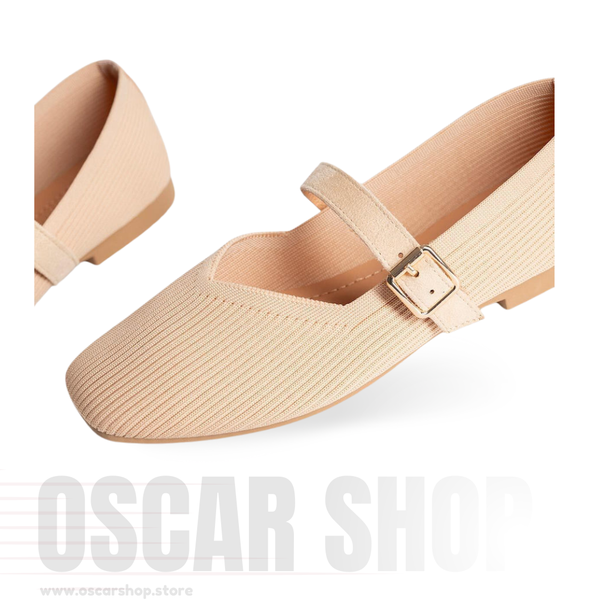 Ballerine tissée à bride