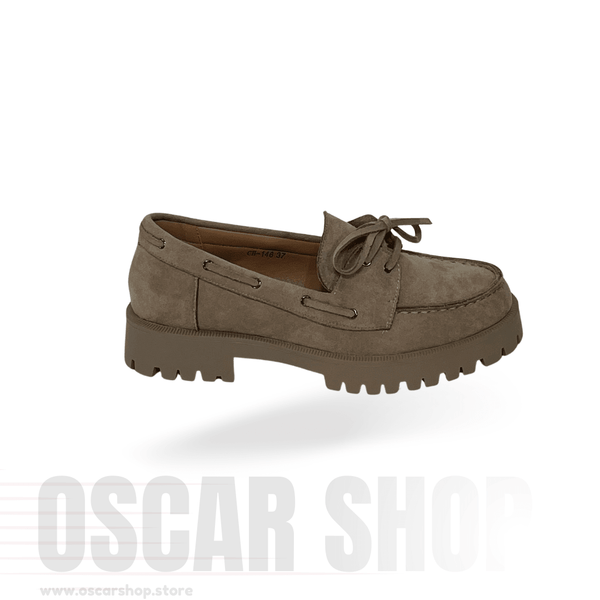 Mocassin compensé à semelle crantée