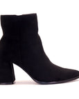 Bottine à talon bloc effet velours