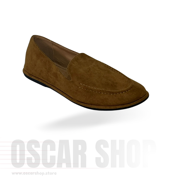 Mocassin femme à bout arrondi finition velours