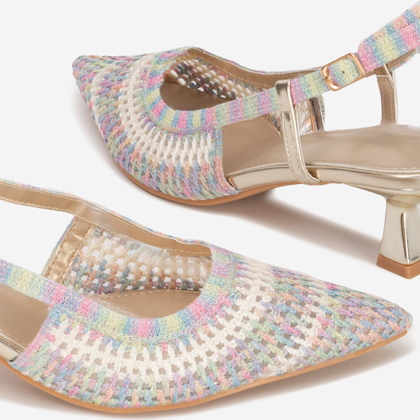 Escarpins slingback en maille