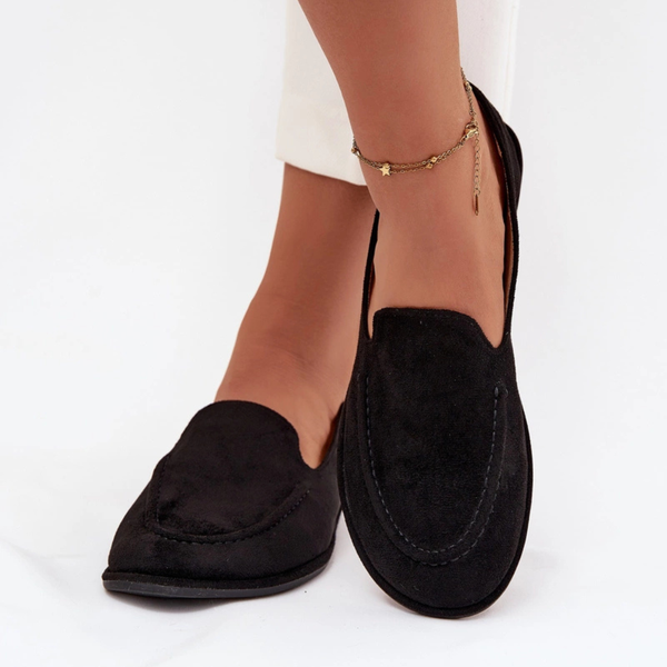 Mocassin femme à bout arrondi finition velours