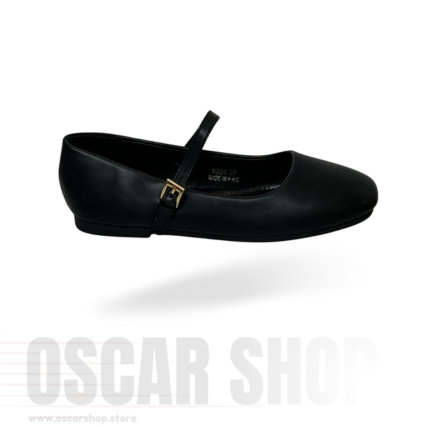 Ballerines vernies à bride fine et boucle dorée