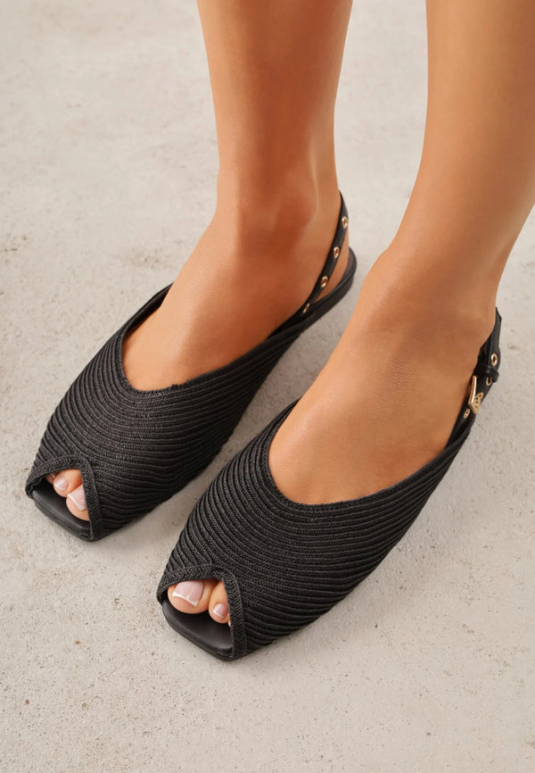 Slingback effet raphia