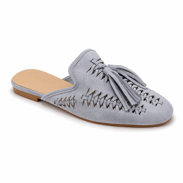 Mules suédées franges