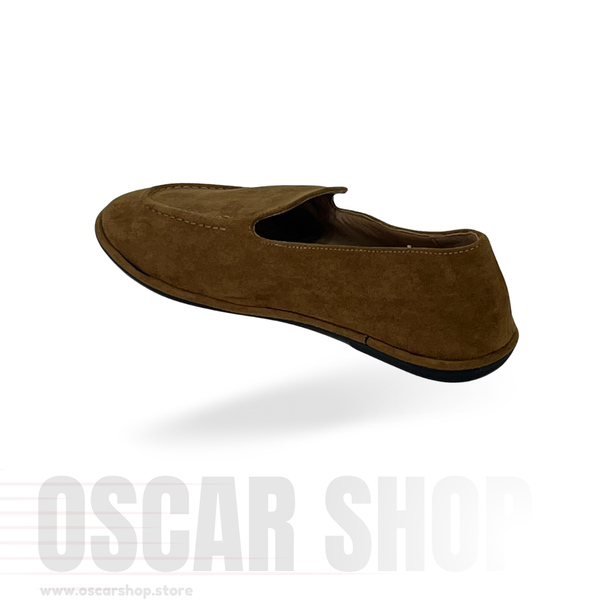 Mocassin femme à bout arrondi finition velours