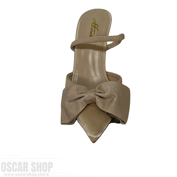 Mules à talon aiguille avec nœud oversize