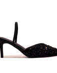 Escarpin Slingback à Talon Fin et Finition Texturée