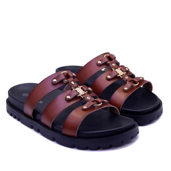 Sandale plateforme structurée