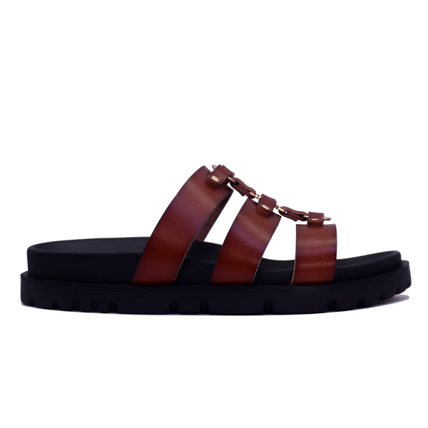 Sandale plateforme structurée