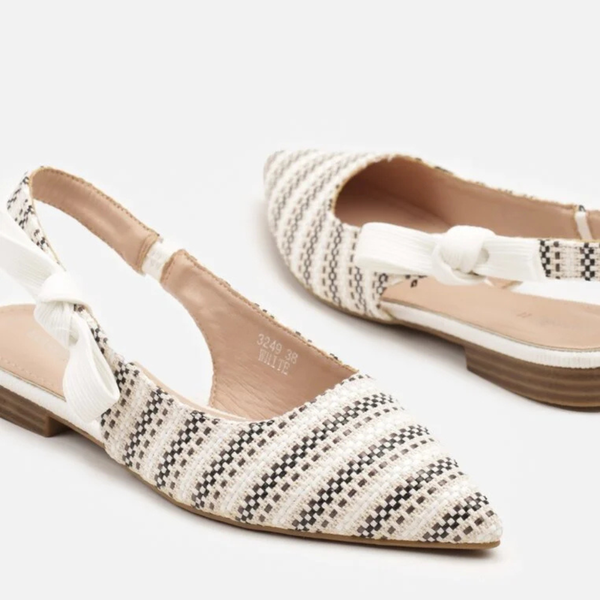 Ballerines slingback à bout pointu