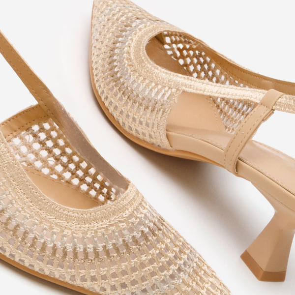 Escarpins slingback en maille