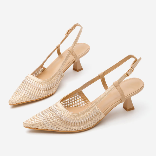 Escarpins slingback en maille