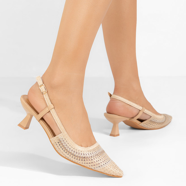 Escarpins slingback en maille