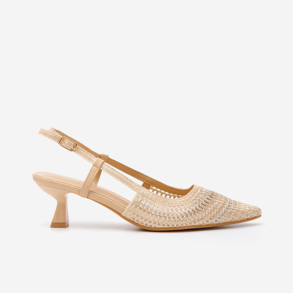 Escarpins slingback en maille