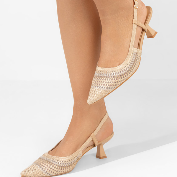 Escarpins slingback en maille