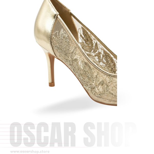 Escarpin classique à talon fin brodé