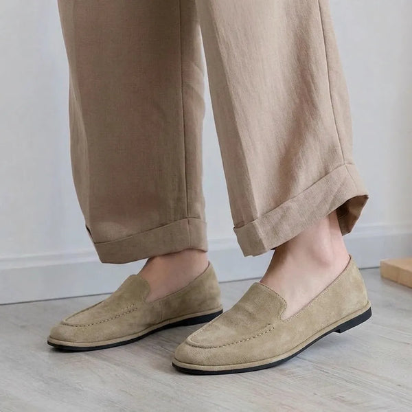 Mocassin femme à bout arrondi finition velours