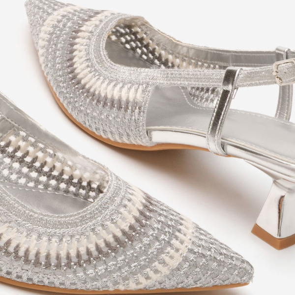 Escarpins slingback en maille