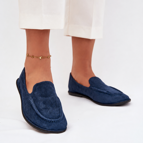 Mocassin femme à bout arrondi finition velours