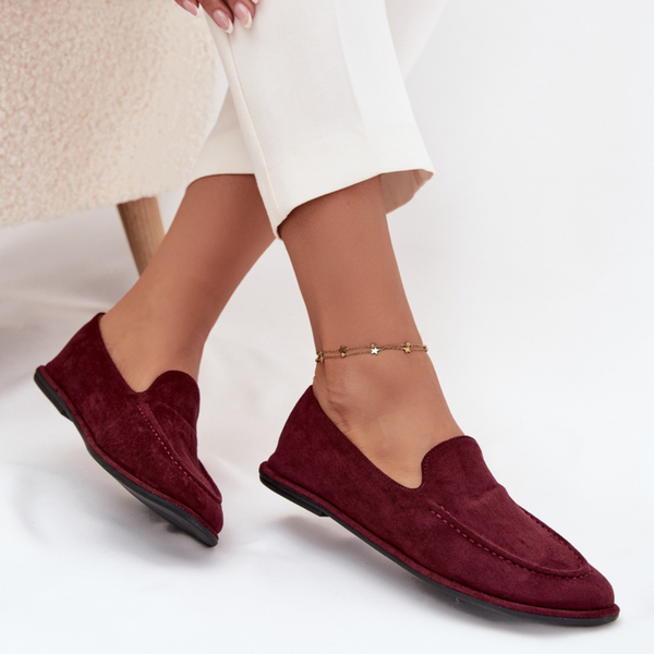 Mocassin femme à bout arrondi finition velours