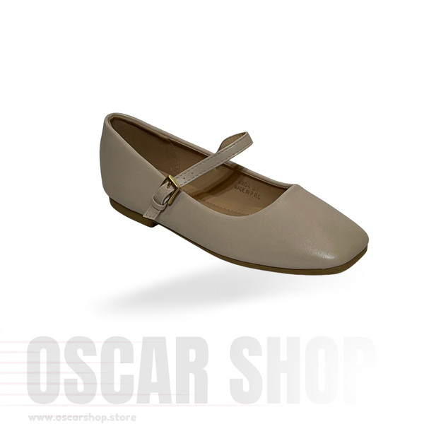 Ballerines vernies à bride fine et boucle dorée