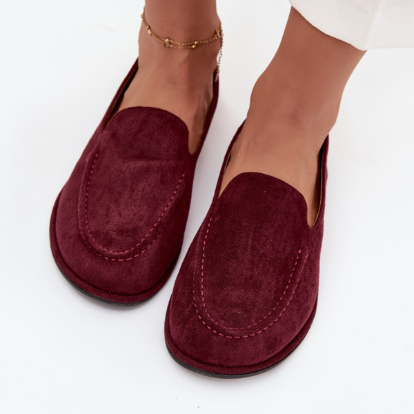 Mocassin femme à bout arrondi finition velours