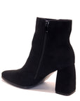 Bottine à talon bloc effet velours
