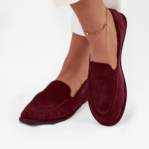 Mocassin femme à bout arrondi finition velours