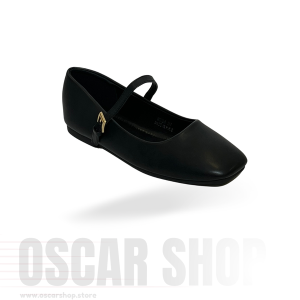 Ballerines vernies à bride fine et boucle dorée