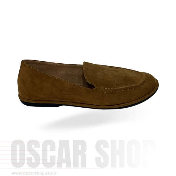 Mocassin femme à bout arrondi finition velours