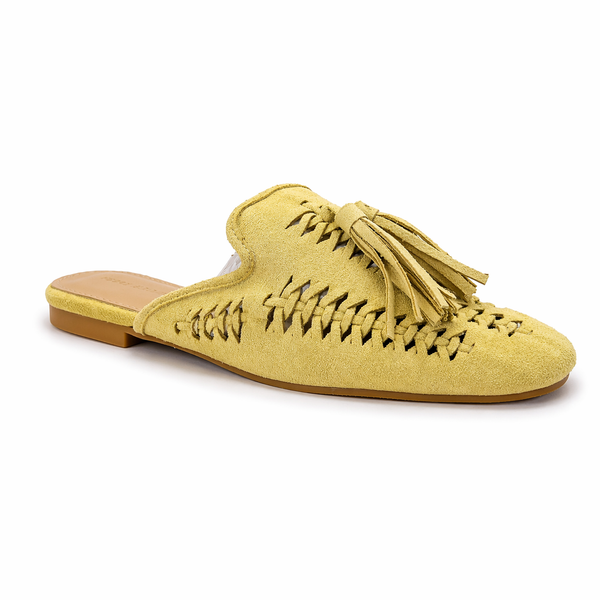 Mules suédées franges