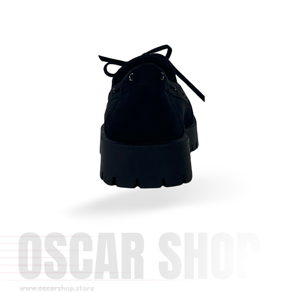 Mocassin compensé à semelle crantée