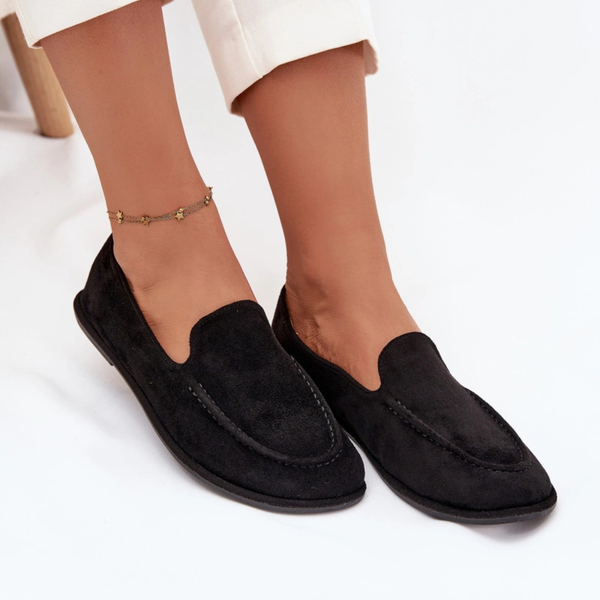 Mocassin femme à bout arrondi finition velours